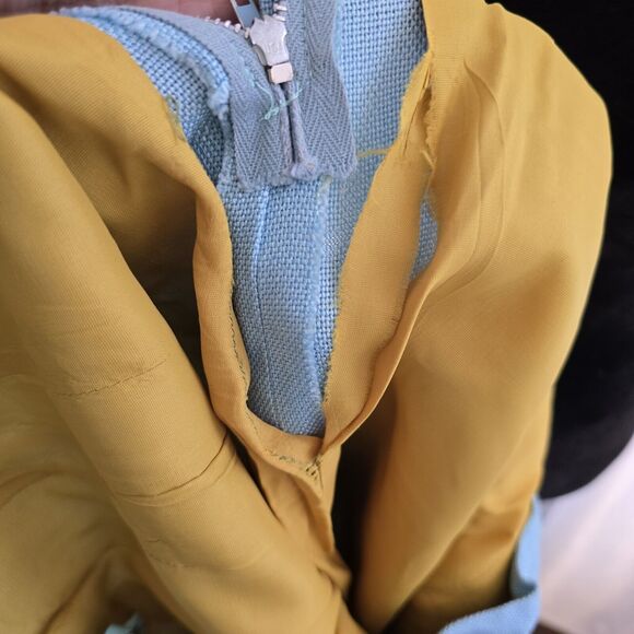 True Vintage 60s Skirt Suit Julie Miller Blouse Skirt Set 15/16 Womens Blue Gree - Picture 7 of 16